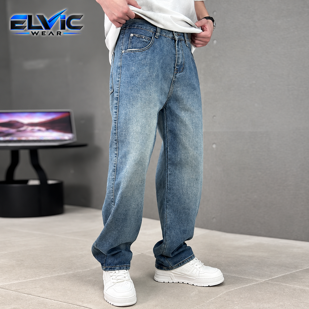 ELVic Wear™ Men's Wide-Leg Streetwear Jeans