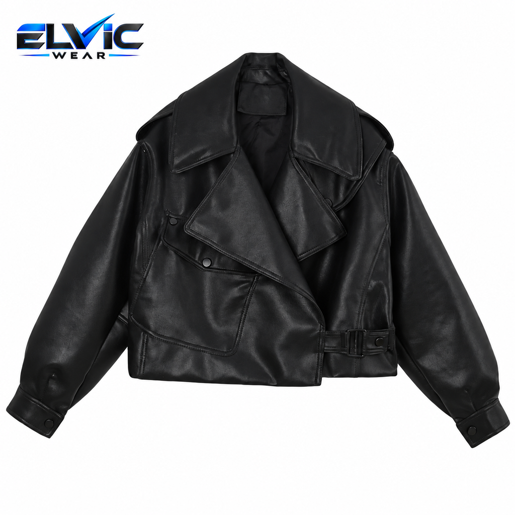 ELVic Wear™ Women’s Relaxed-Fit Lapel Biker Jacket