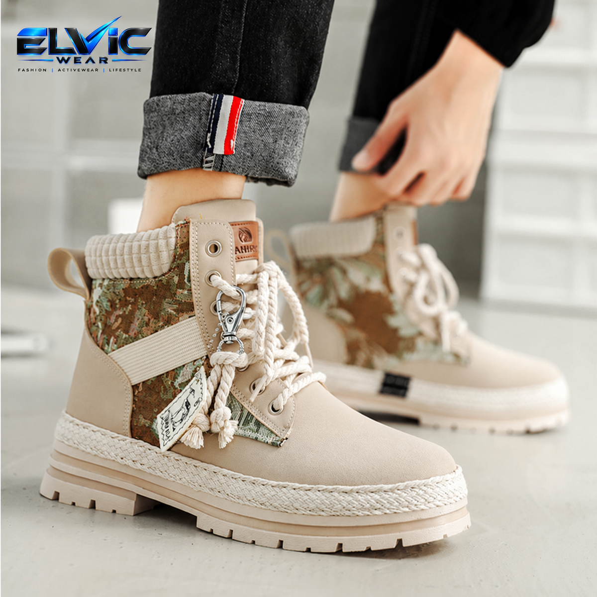ELVic Wear™ Men's Printed High-Top Casual Boots