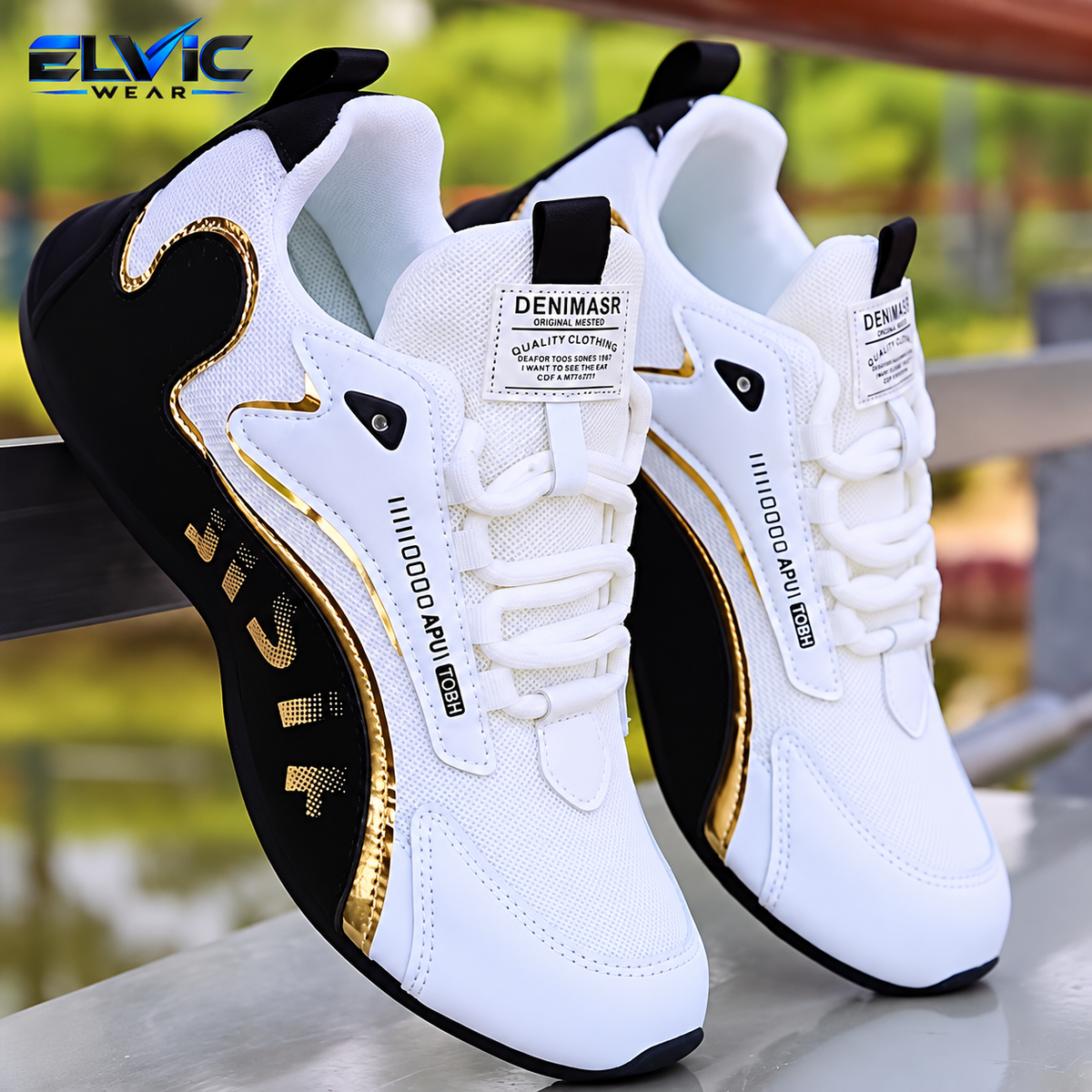 ELVic Wear™ Men's Colorblock Lace-Up Sneakers – Lightweight Casual Shoes