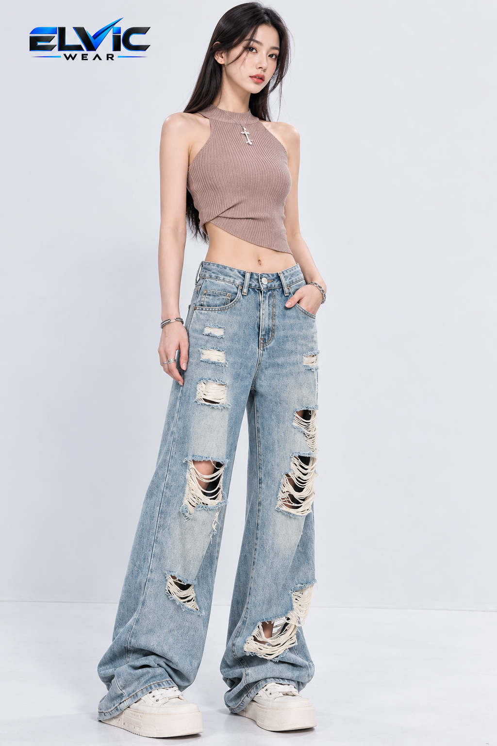 ELVic Wear™ Women's Relaxed Wide-Leg Jeans
