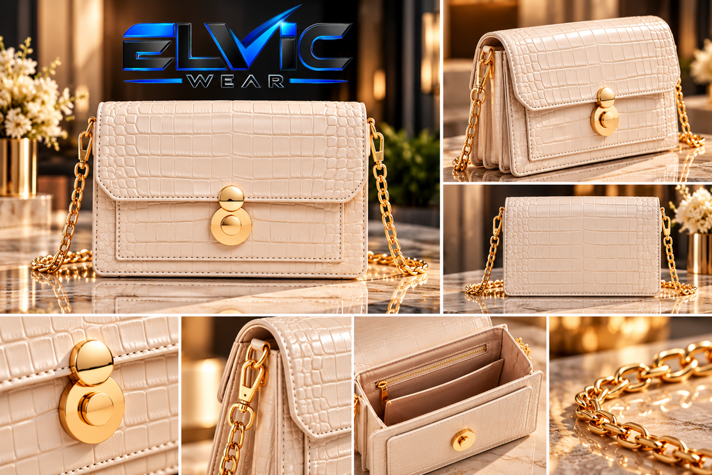 ELVic Wear™ Women's Luxe Stone-Texture Crossbody Bag