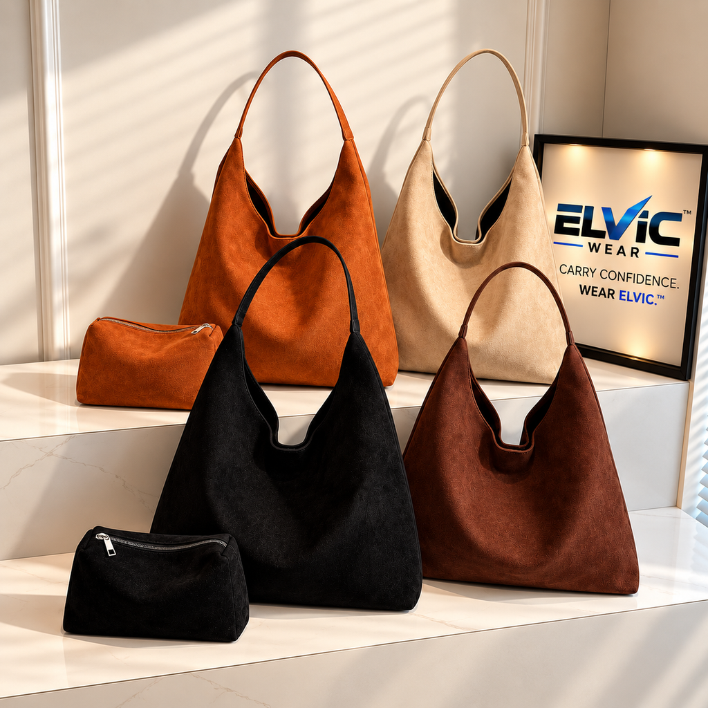 ELVic Wear™ Women's Luxe Suede Commuter Shoulder Bag