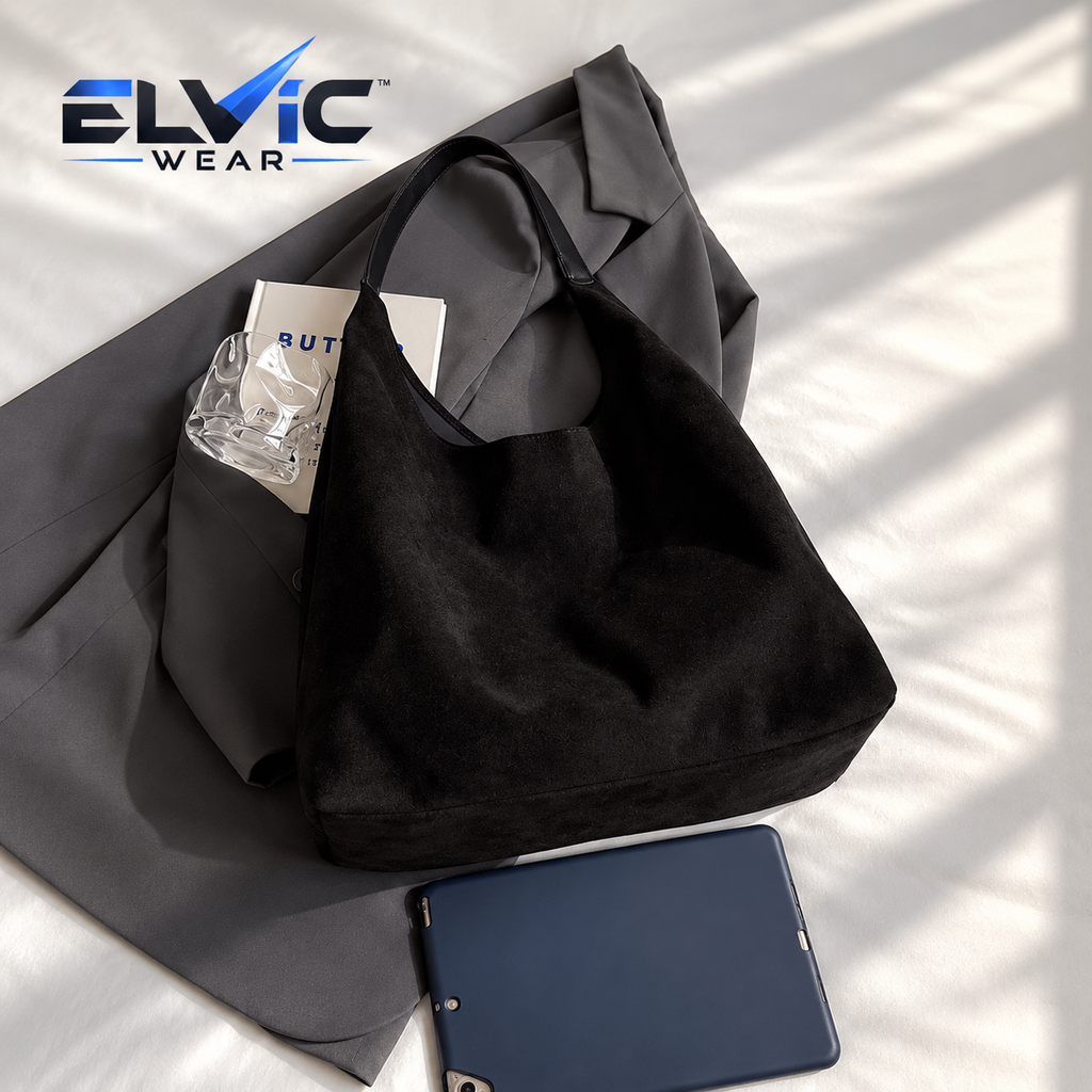 ELVic Wear™ Women's Luxe Suede Commuter Shoulder Bag