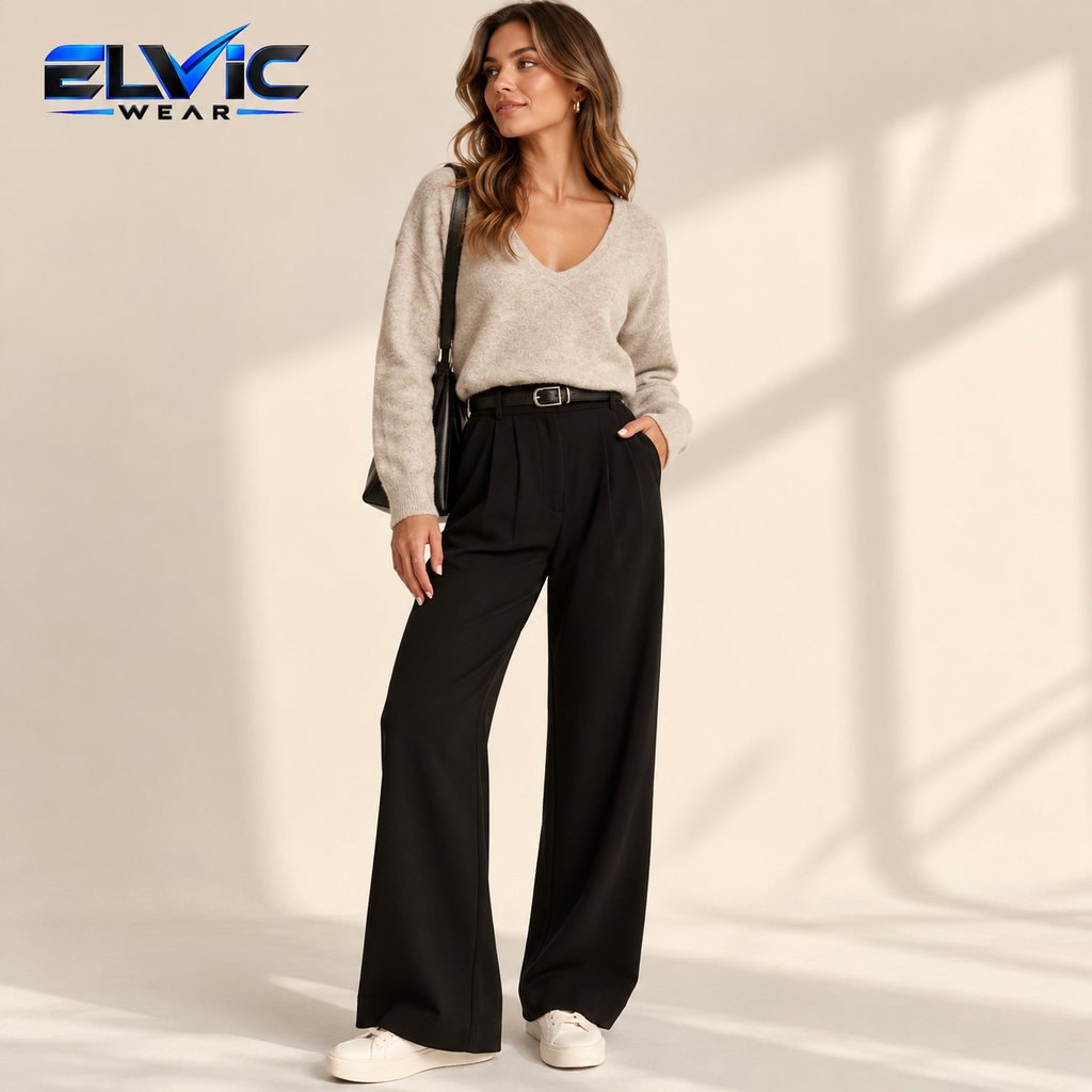 ELVic Wear™ Women's High-Waist Wide-Leg Pants