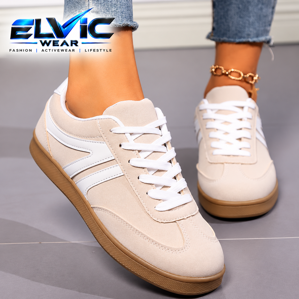 ELVic Wear™ Classic Street Women’s Sneakers – Lace-Up Casual Shoes