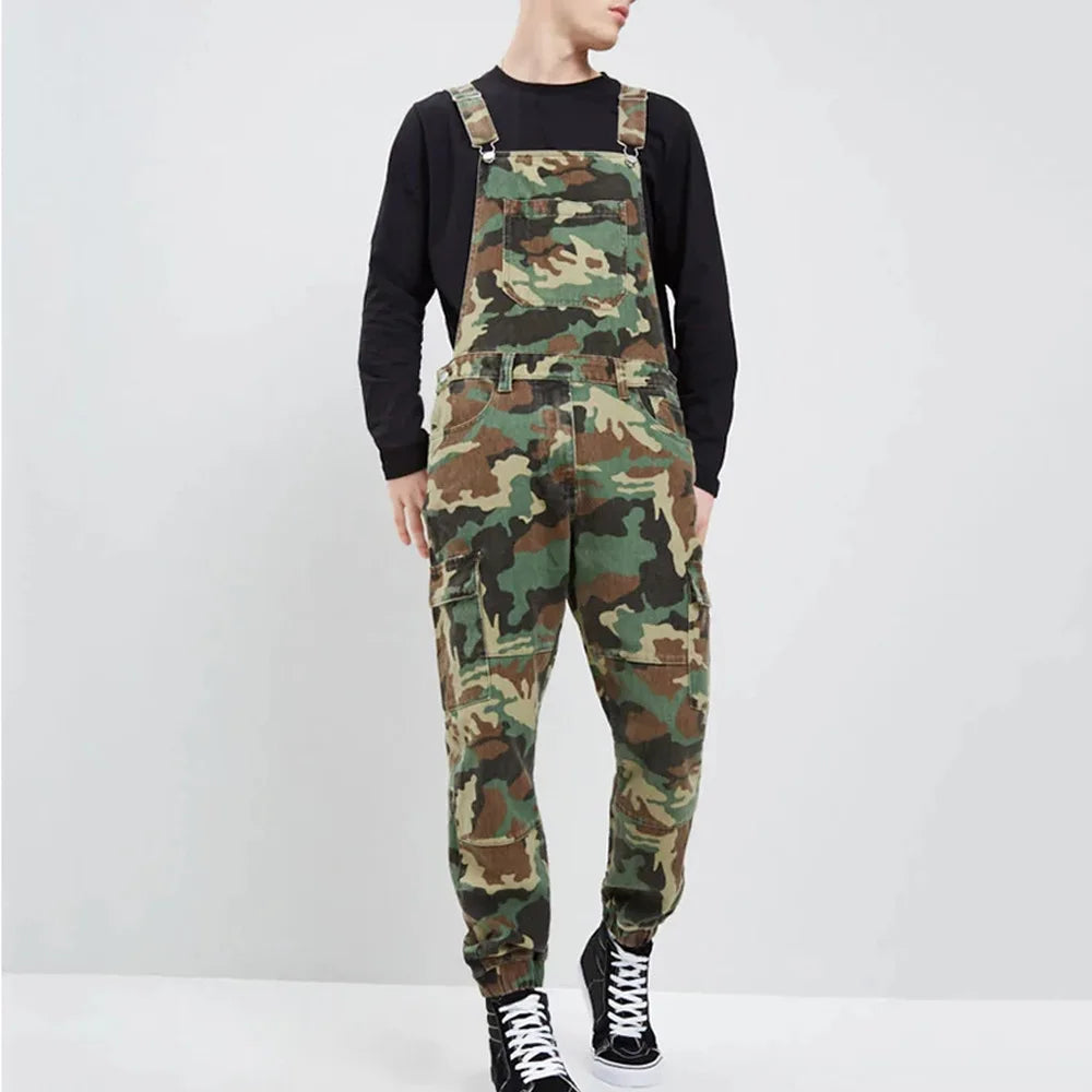ELVic Wear™ Men's Camouflage Cargo Overalls – Streetwear Jumpsuit