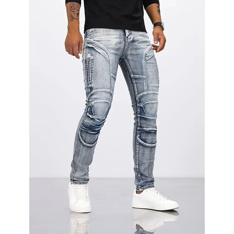 ELVic Wear™ Men's Slim-Fit Stretch Biker Jeans