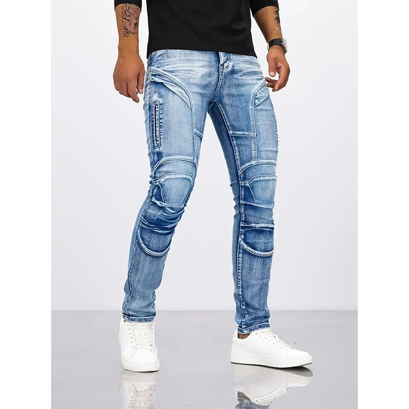 ELVic Wear™ Men's Slim-Fit Stretch Biker Jeans