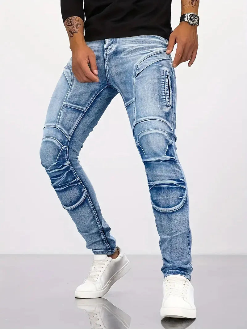 ELVic Wear™ Men's Slim-Fit Stretch Biker Jeans