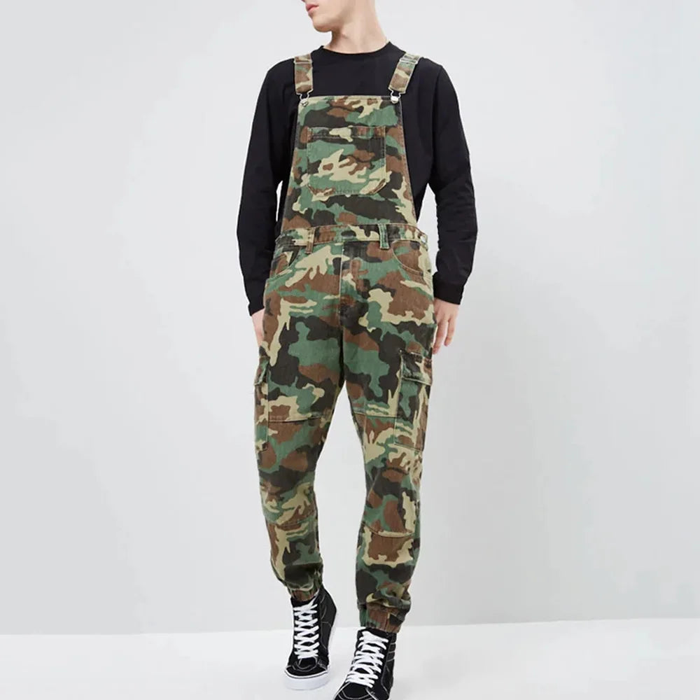 ELVic Wear™ Men's Camouflage Cargo Overalls – Streetwear Jumpsuit