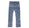 ELVic Wear™ Men's Vintage Distressed Stacked Flare Jeans