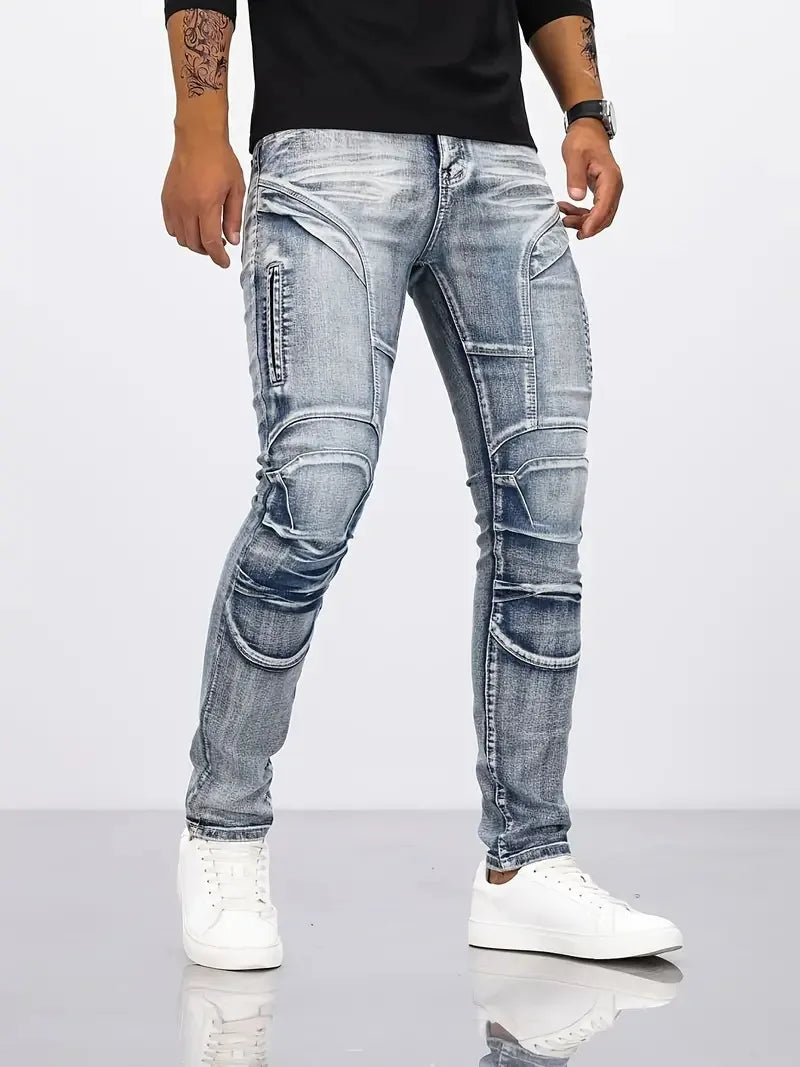 ELVic Wear™ Men's Slim-Fit Stretch Biker Jeans