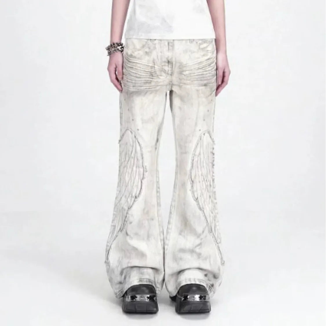 ELVic Wear™ Women's Vintage Washed Wide-Leg Flared Jeans