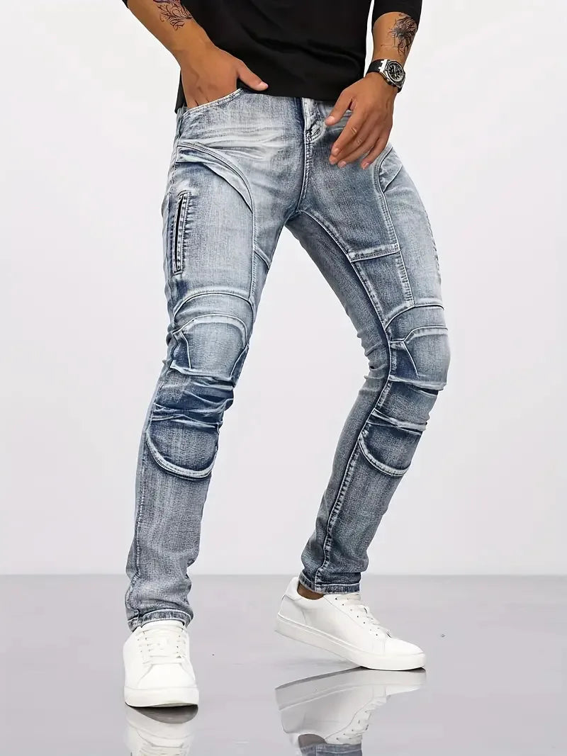ELVic Wear™ Men's Slim-Fit Stretch Biker Jeans