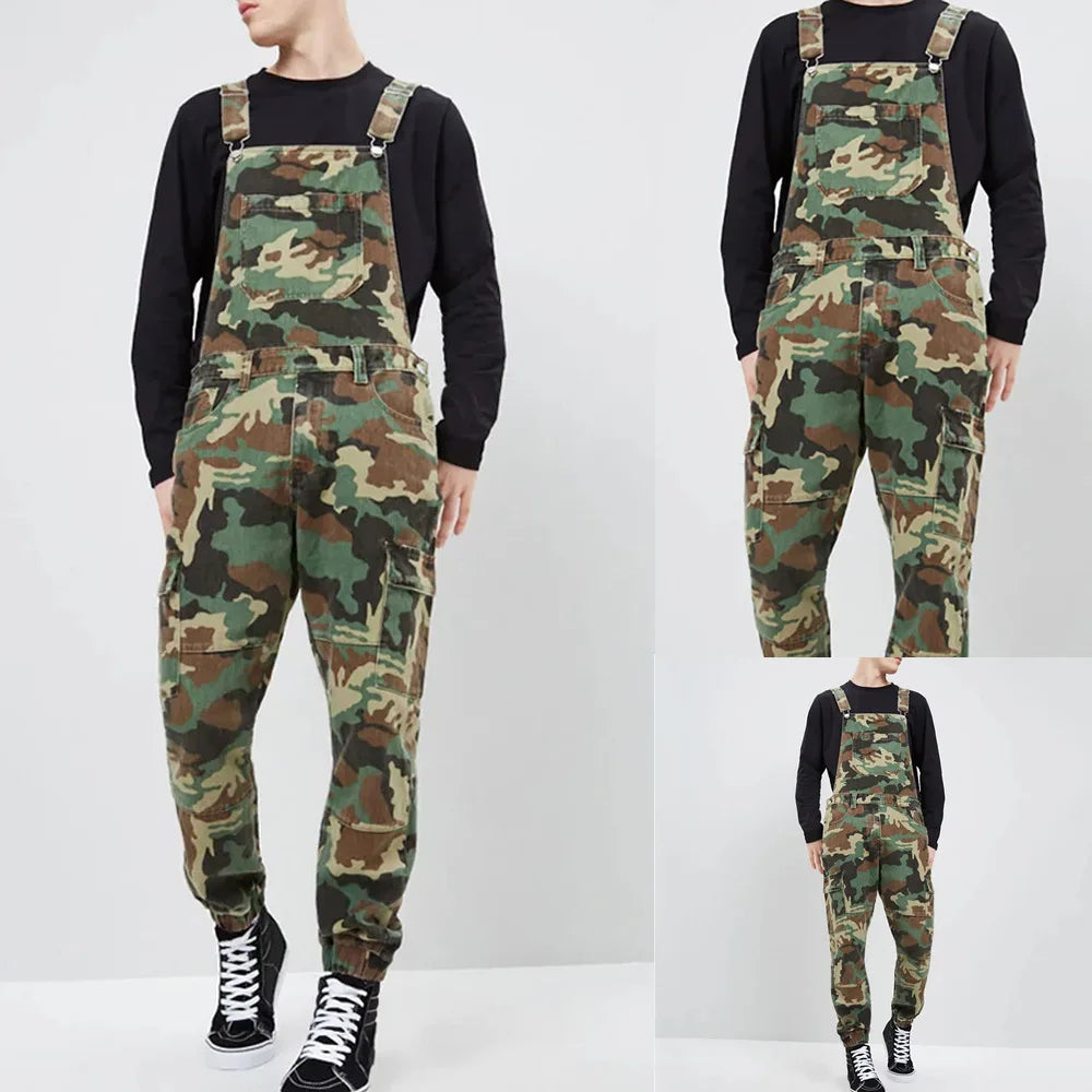 ELVic Wear™ Men's Camouflage Cargo Overalls – Streetwear Jumpsuit