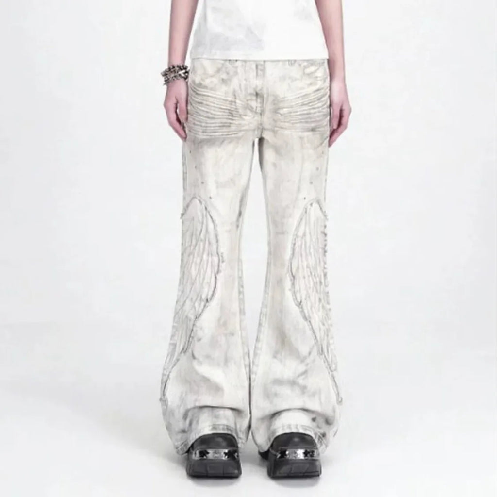 ELVic Wear™ Women's Vintage Washed Wide-Leg Flared Jeans