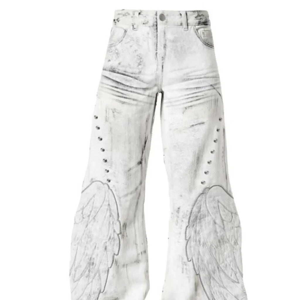 ELVic Wear™ Women's Vintage Washed Wide-Leg Flared Jeans