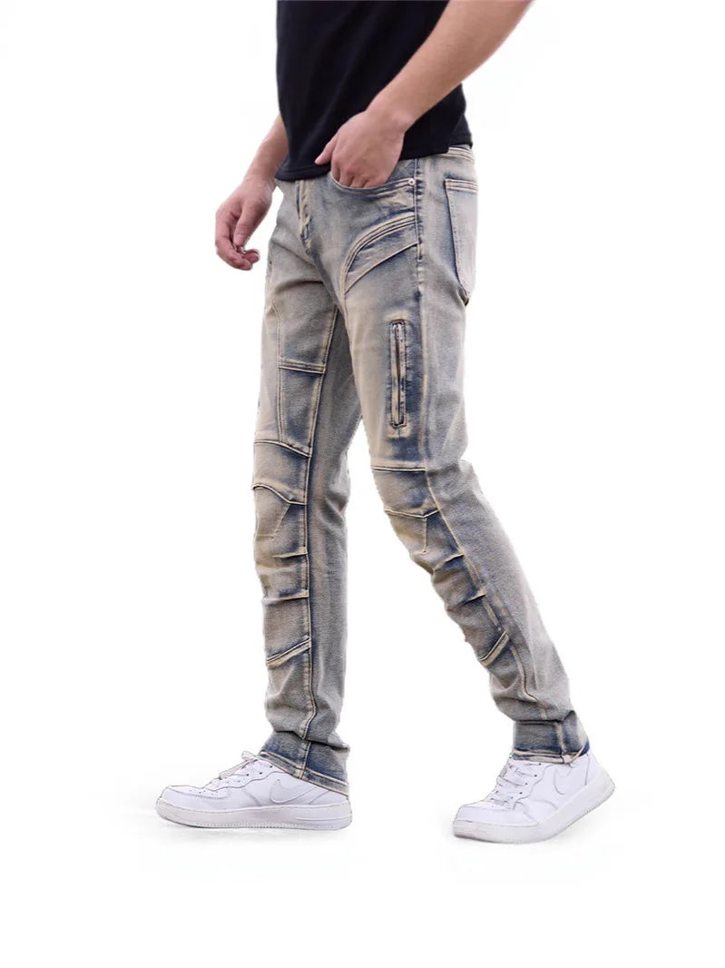 ELVic Wear™ Men's Slim-Fit Stretch Biker Jeans