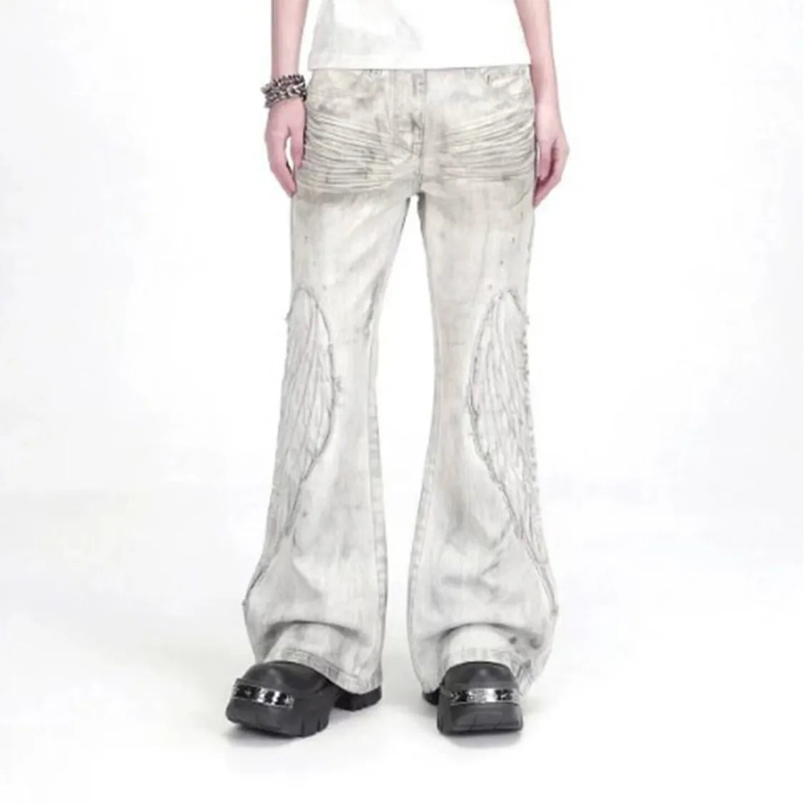 ELVic Wear™ Women's Vintage Washed Wide-Leg Flared Jeans