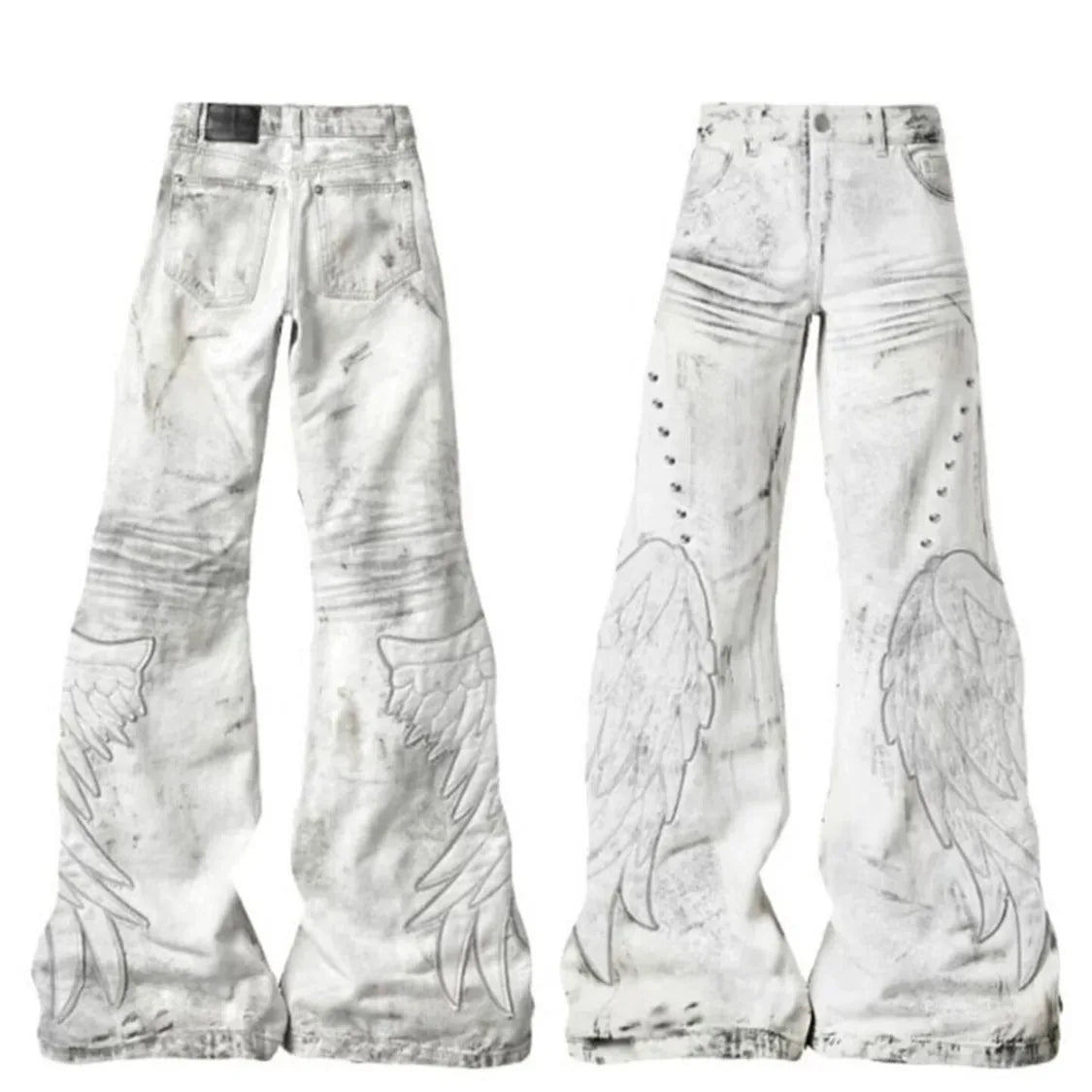 ELVic Wear™ Women's Vintage Washed Wide-Leg Flared Jeans