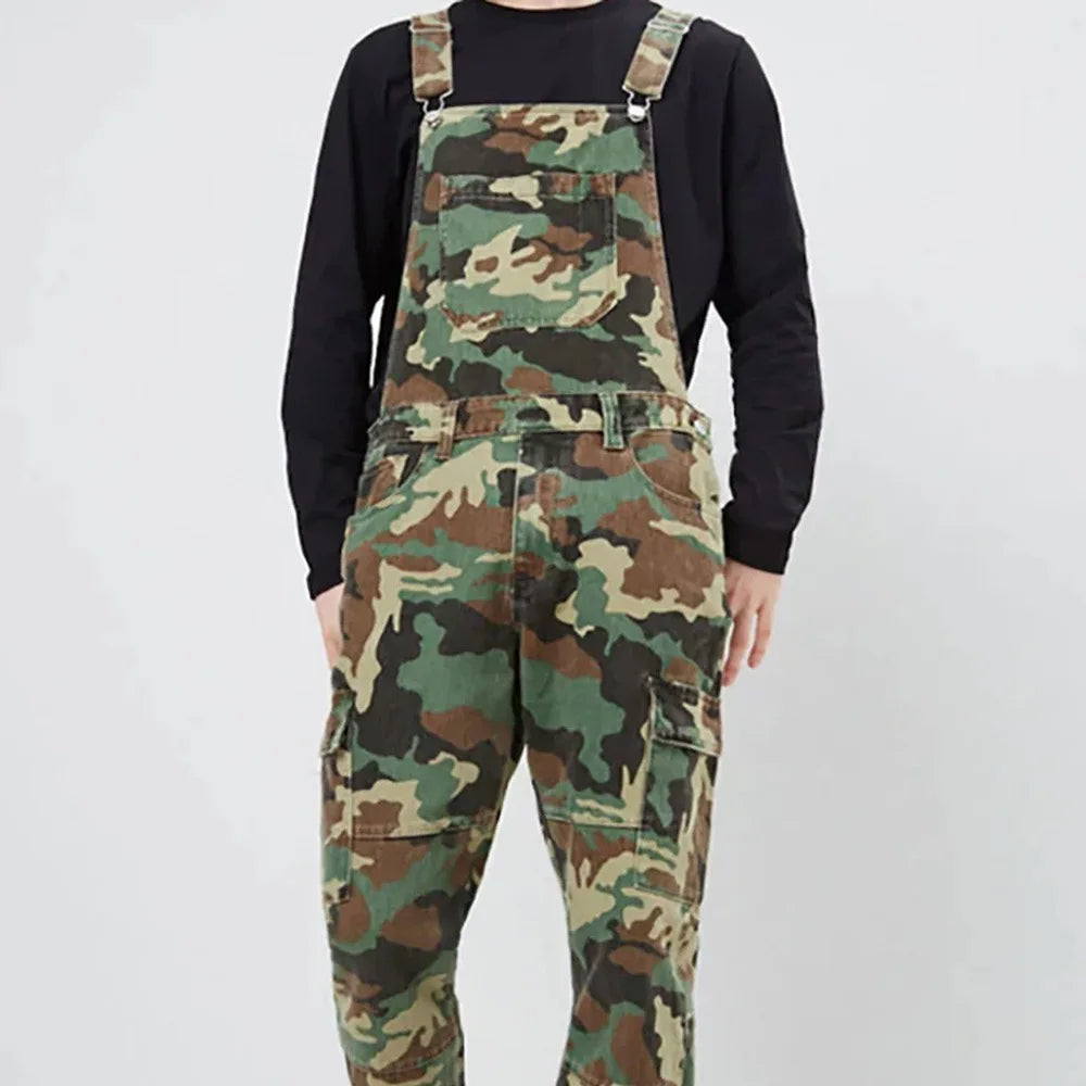 ELVic Wear™ Men's Camouflage Cargo Overalls – Streetwear Jumpsuit