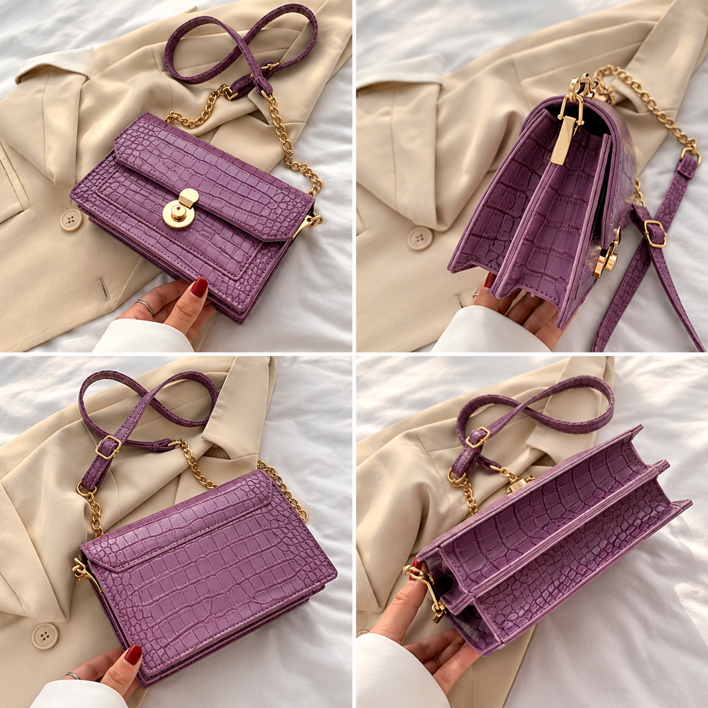 ELVic Wear™ Women's Luxe Stone-Texture Crossbody Bag
