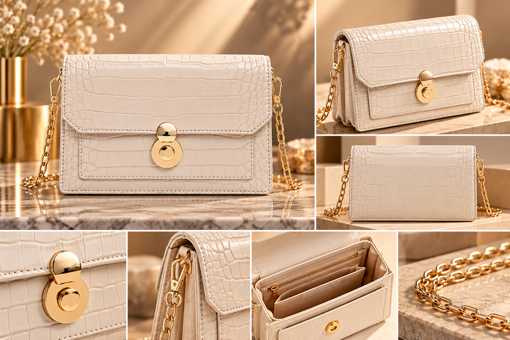 ELVic Wear™ Women's Luxe Stone-Texture Crossbody Bag