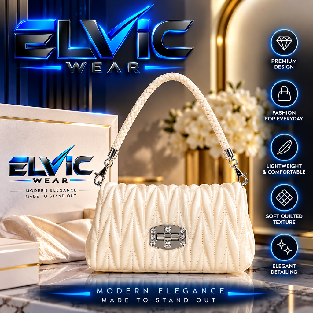 ELVic Wear™ Women's Luxe Ruched Leather Shoulder Bag