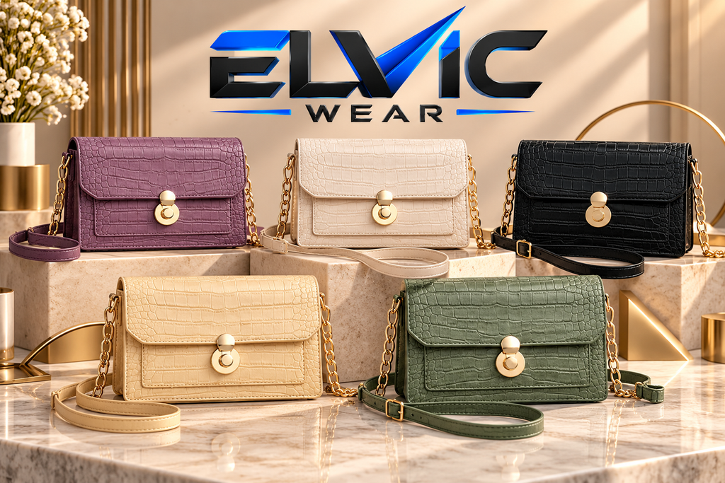 ELVic Wear™ Women's Luxe Stone-Texture Crossbody Bag