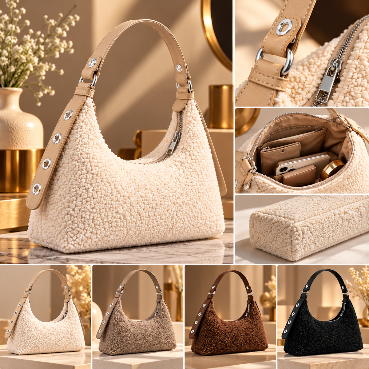 ELVic Wear™ Women's Luxe Woven Baguette Shoulder Bag
