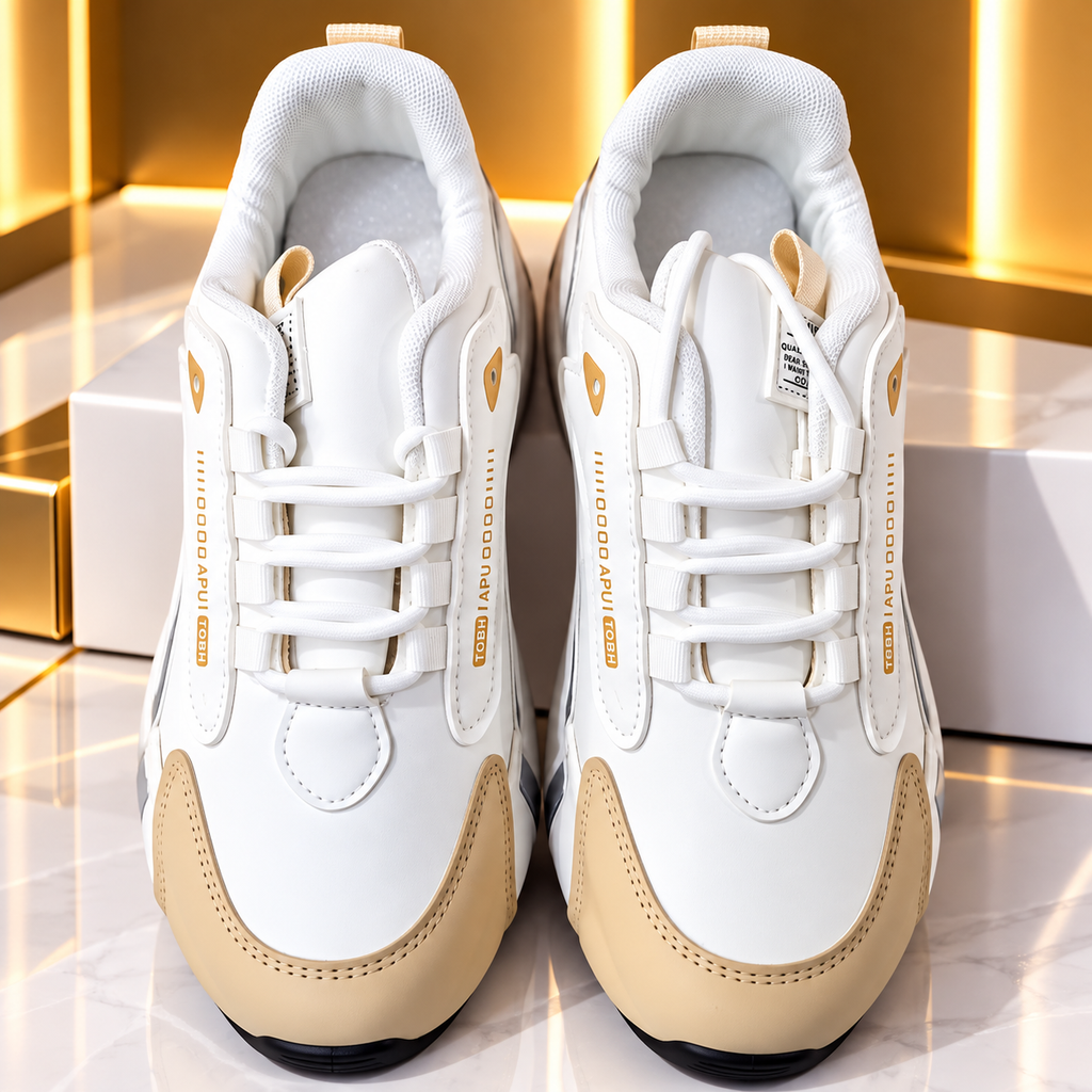 ELVic Wear™ Men's Colorblock Lace-Up Sneakers – Lightweight Casual Shoes
