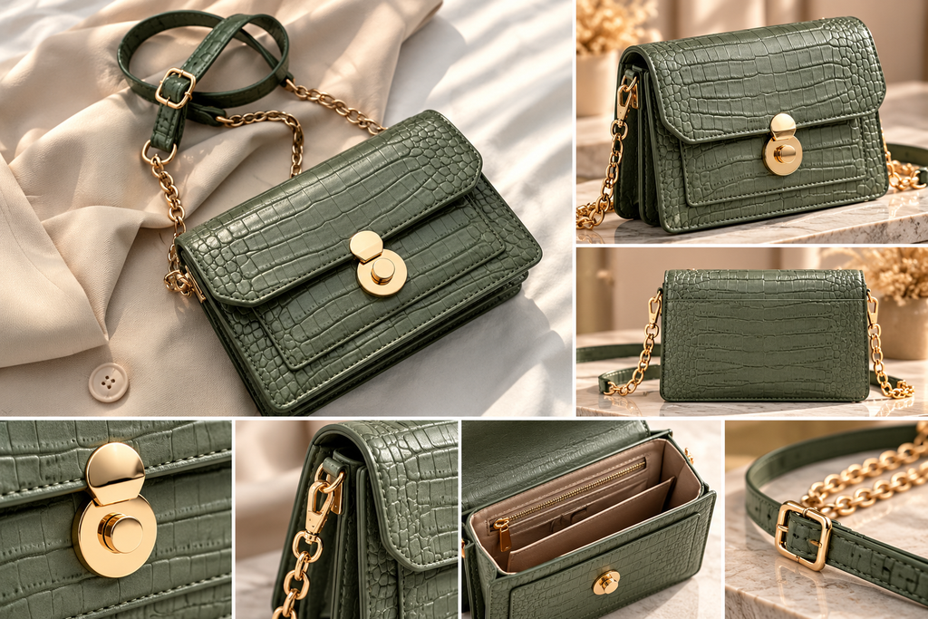 ELVic Wear™ Women's Luxe Stone-Texture Crossbody Bag