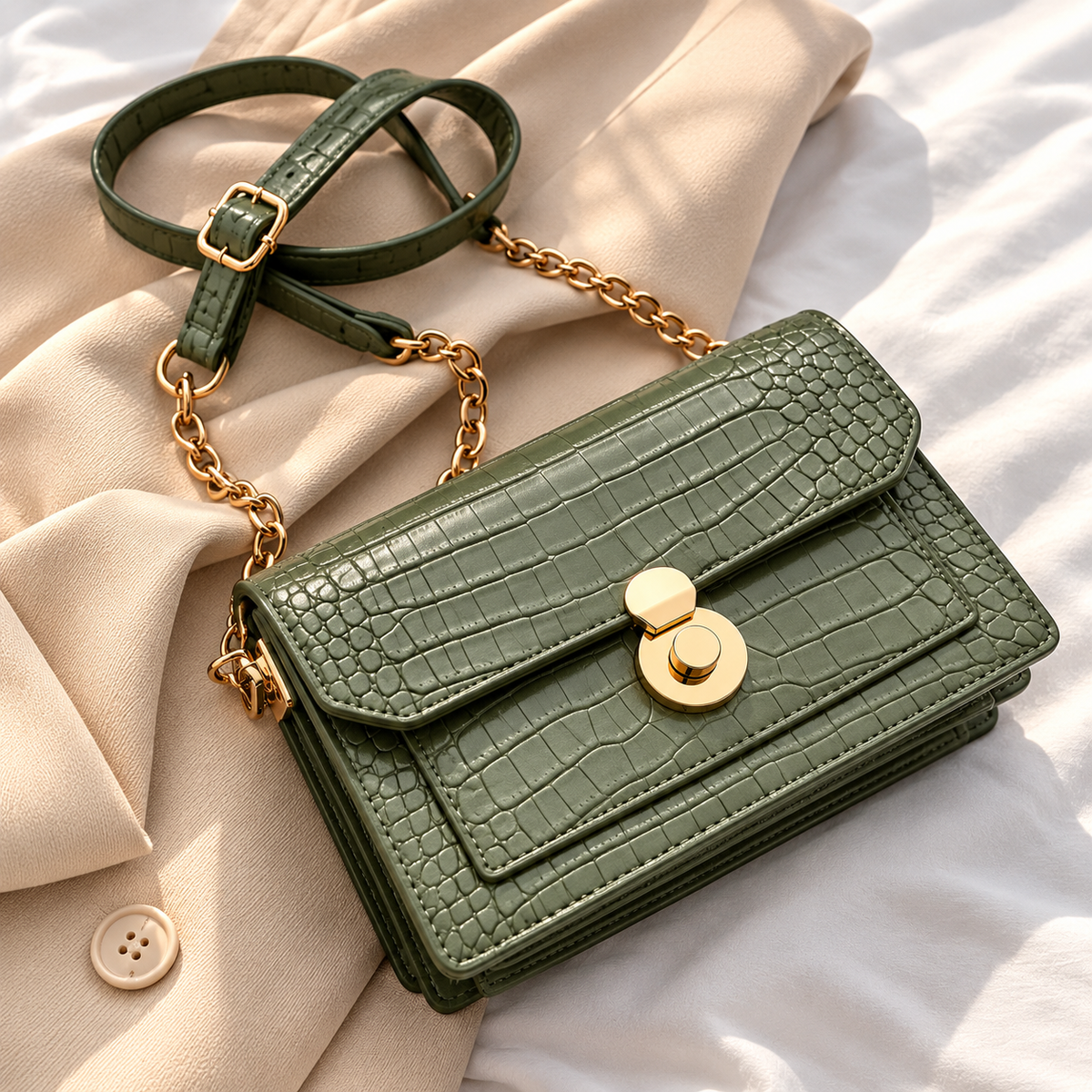 ELVic Wear™ Women's Luxe Stone-Texture Crossbody Bag