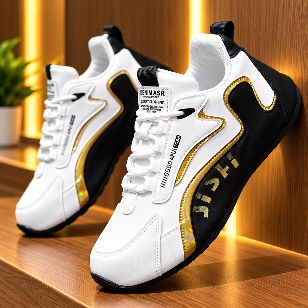 ELVic Wear™ Men's Colorblock Lace-Up Sneakers – Lightweight Casual Shoes