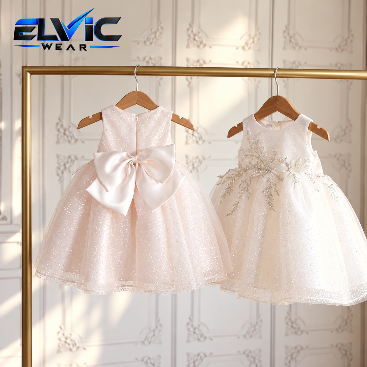 ELVic Wear™ Girls' Elegant Sleeveless Bow Princess Dress
