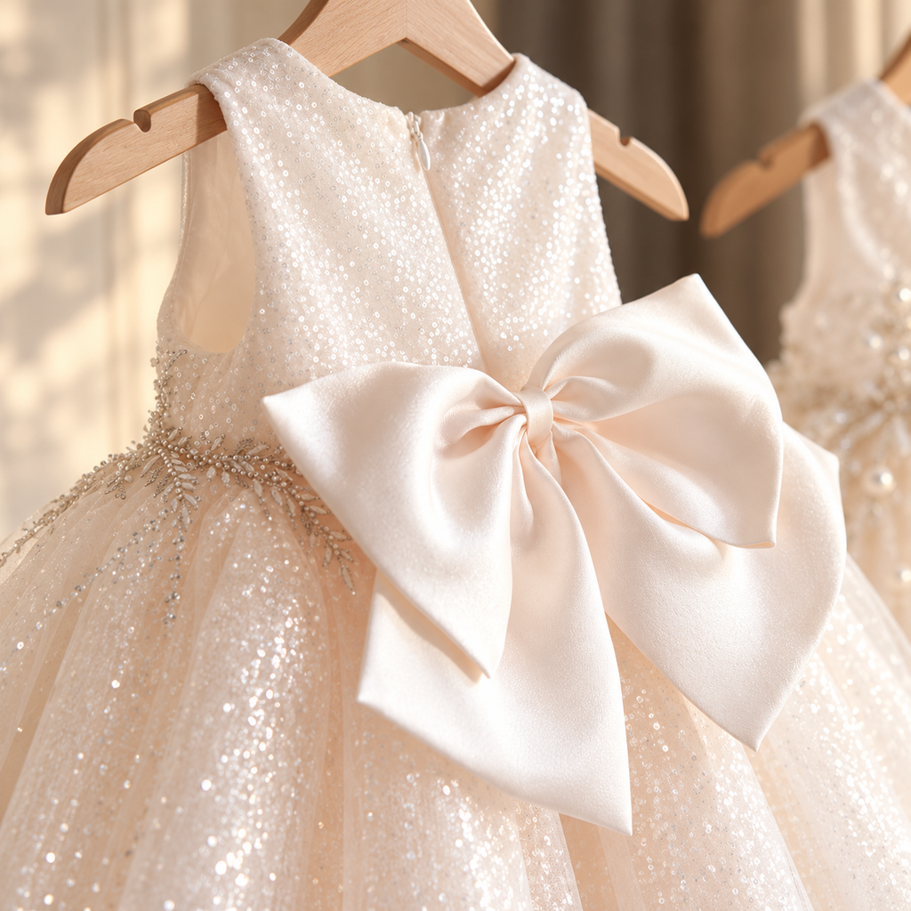 ELVic Wear™ Girls' Elegant Sleeveless Bow Princess Dress