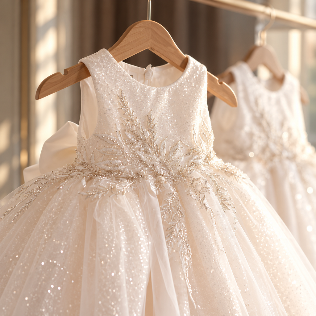 ELVic Wear™ Girls' Elegant Sleeveless Bow Princess Dress