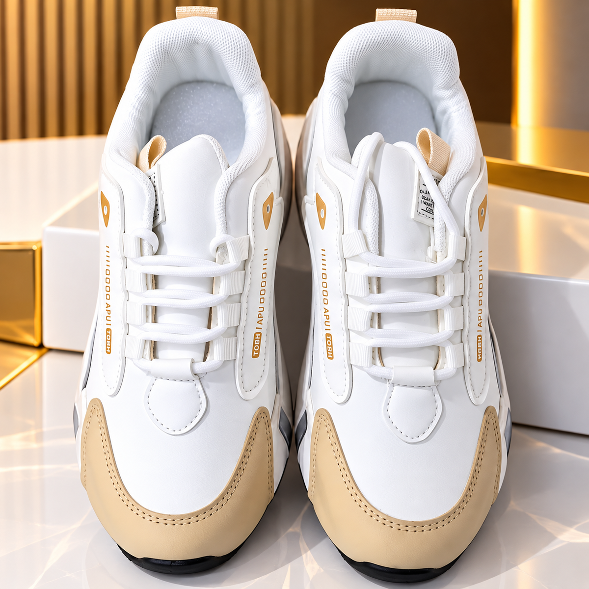 ELVic Wear™ Men's Colorblock Lace-Up Sneakers – Lightweight Casual Shoes
