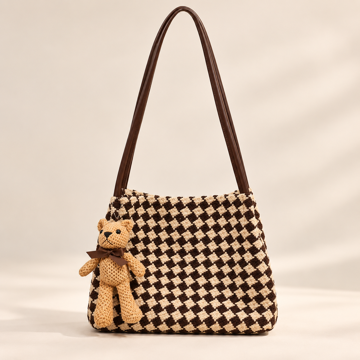 ELVic Wear™ Women's Luxe Houndstooth Shoulder Tote Bag